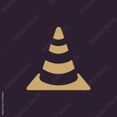 The traffic cone icon. Safety and attention, danger, warning symbol. Flat
