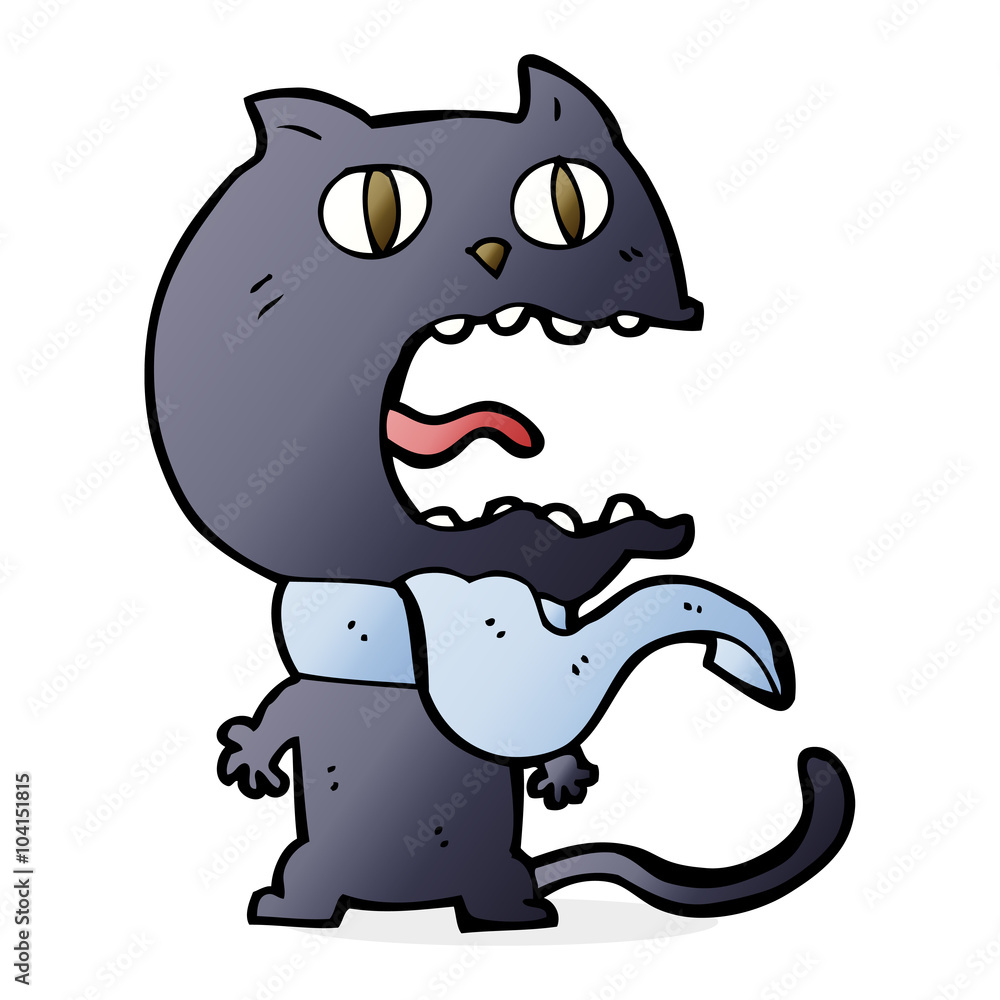 Fototapeta premium cartoon frightened cat