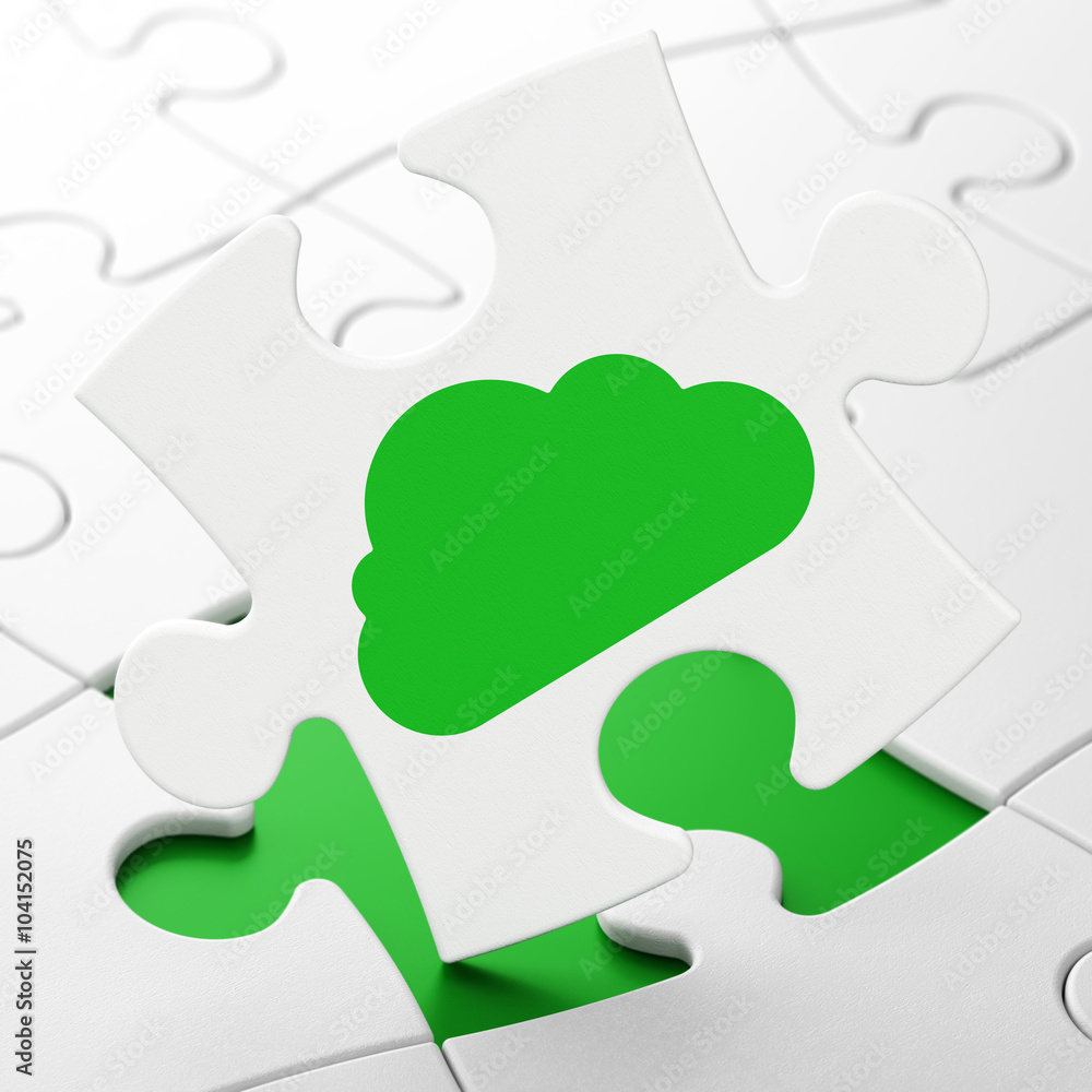 Cloud computing concept: Cloud on puzzle background Cloud computing concept: Cloud on puzzle background
