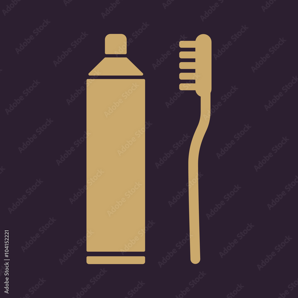 The toothpaste and toothbrush icon. Bathroom, dental, dentist symbol. Flat The toothpaste and toothbrush icon. Bathroom, dental, dentist symbol. Flat