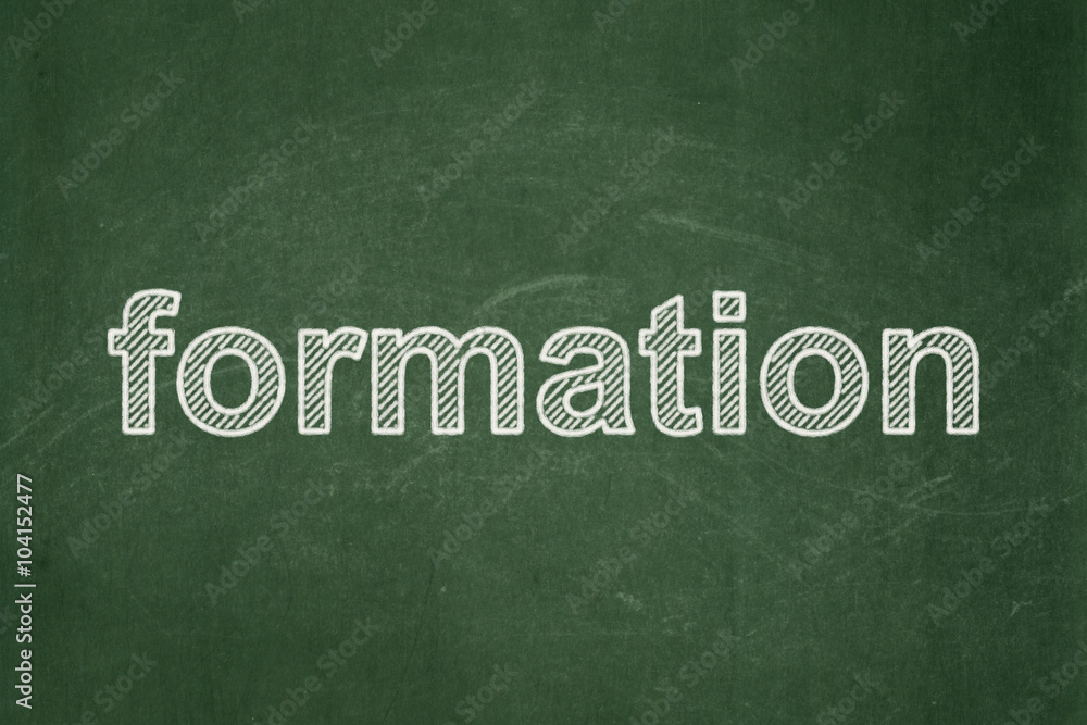Fototapeta premium Education concept: Formation on chalkboard background