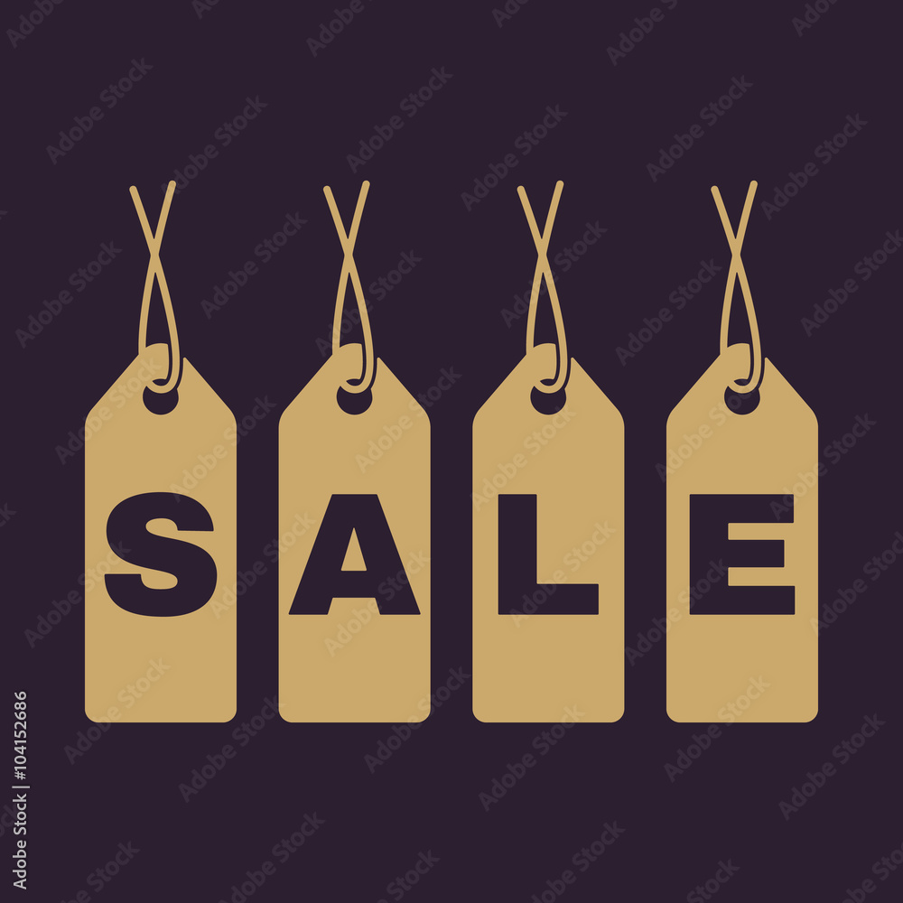 The label with an inscription sale icon. Discount symbol. Flat