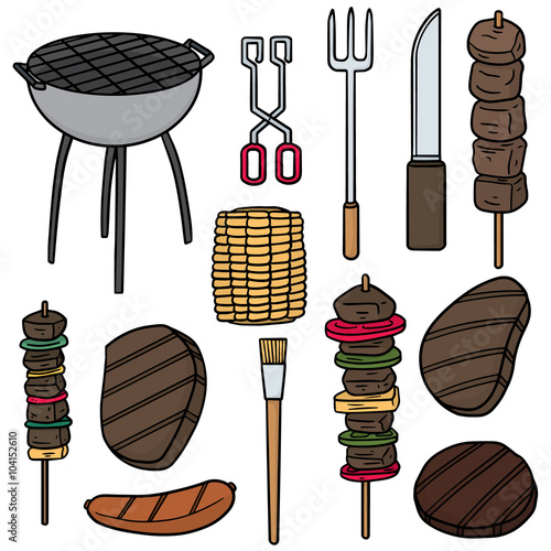 vector set of barbecue