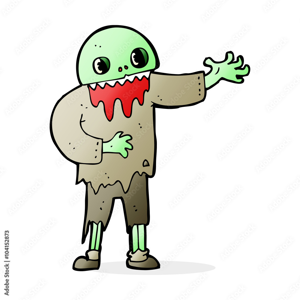 Obraz premium cartoon spooky zombie