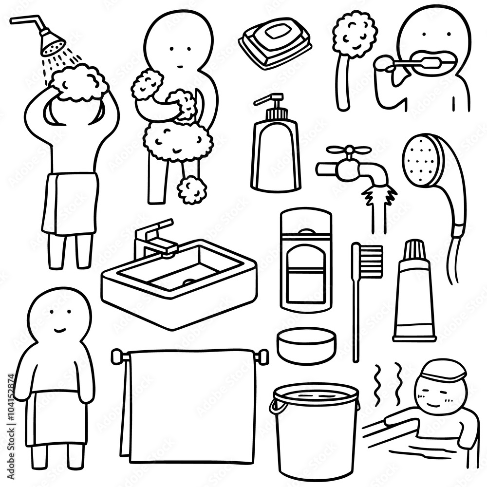 vector set of bathroom equipment vector set of bathroom equipment