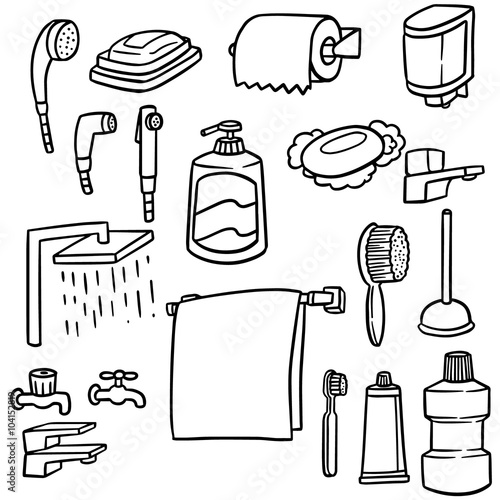 vector set of bathroom equipment