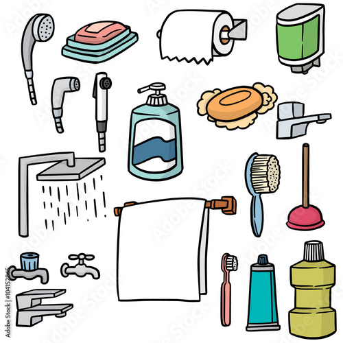 vector set of bathroom equipment