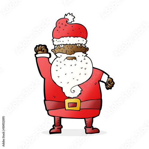 cartoon angry santa claus