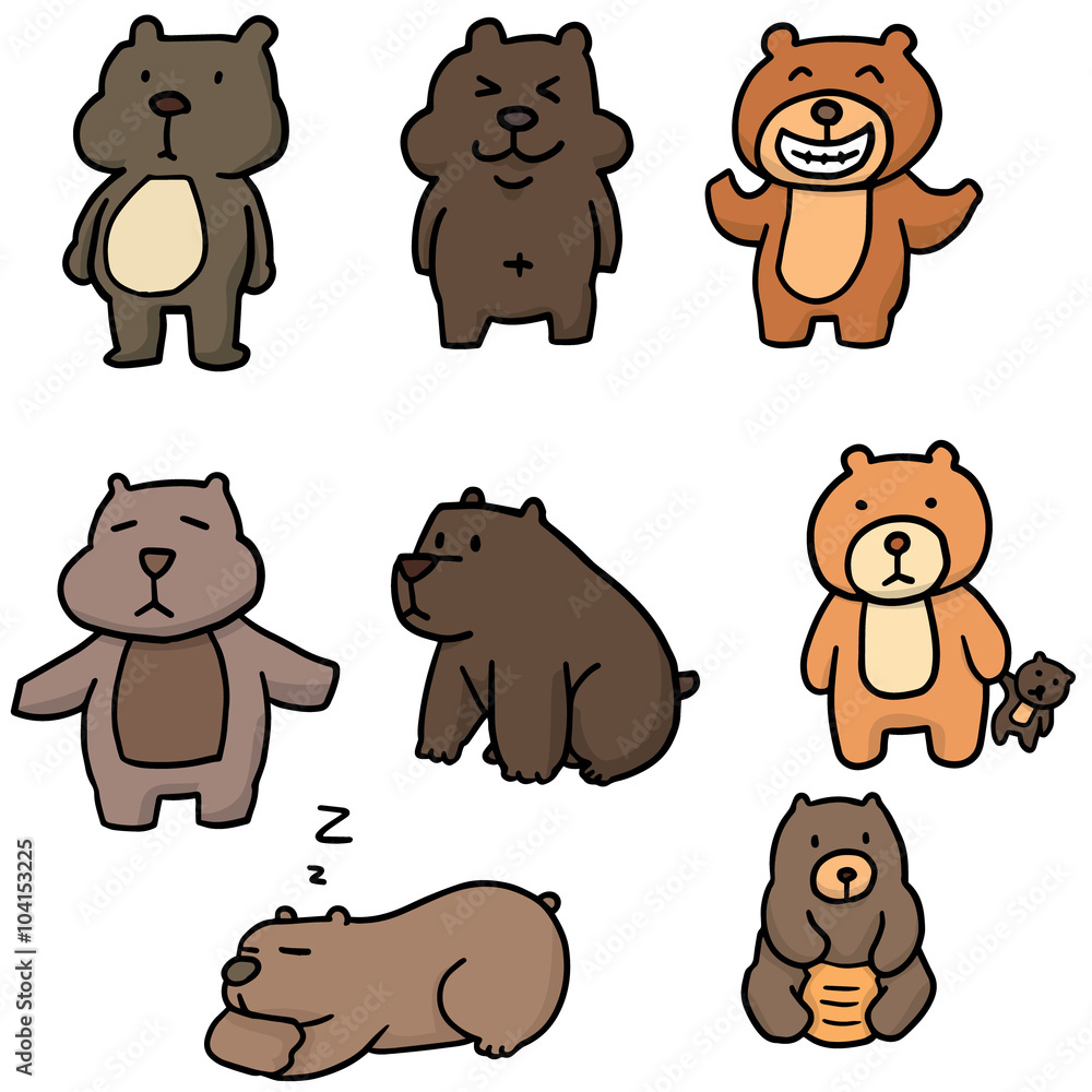 Fototapeta premium vector set of bear