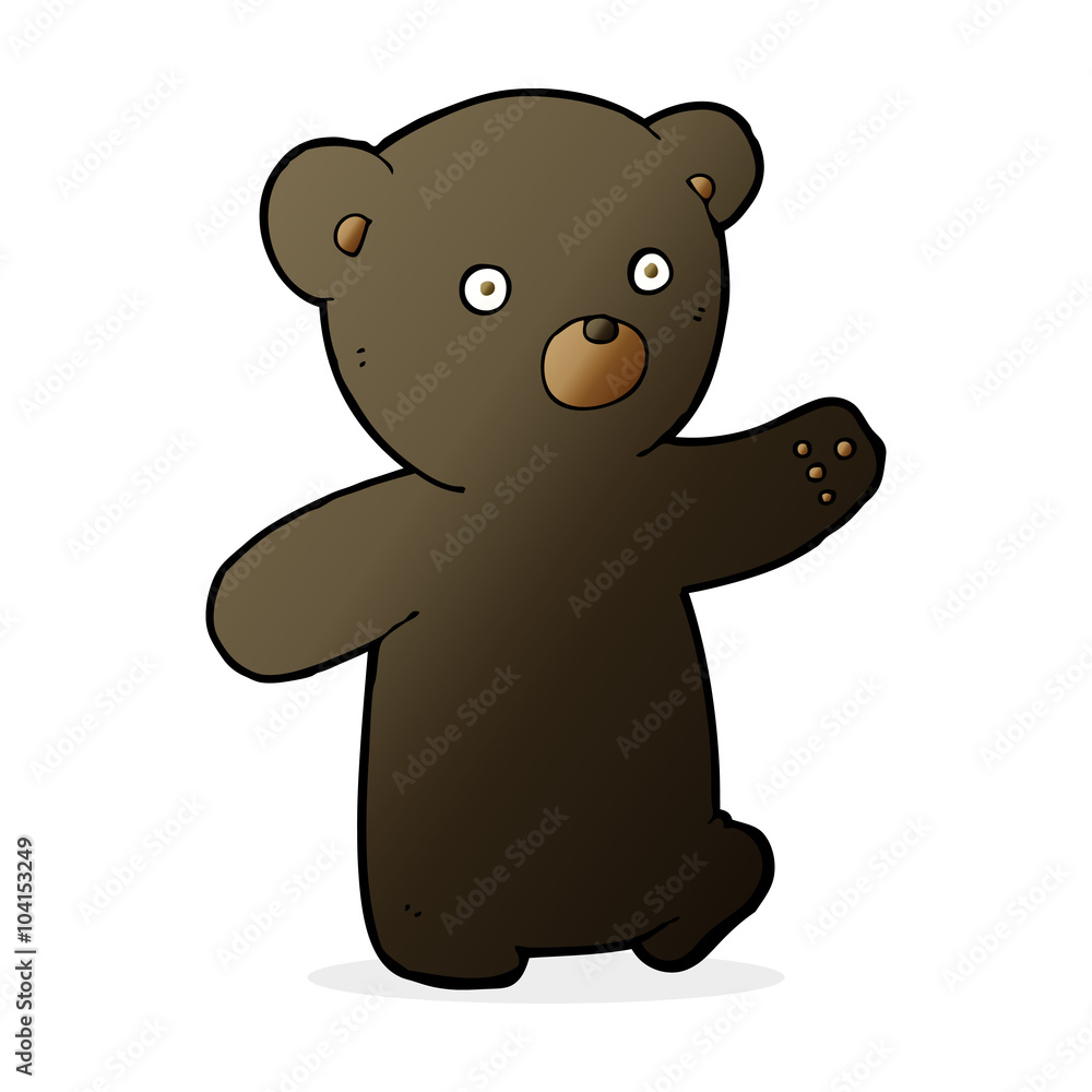 Obraz premium cartoon black bear cub