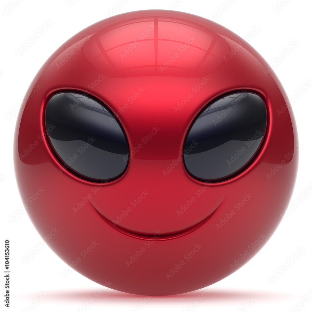 Smiley alien face cartoon cute head emoticon monster ball red black avatar. Cheerful funny smile invader person character toy laughing eyes joy icon concept. 3d render isolated Stock Illustration | Adobe Stock Smiley alien face cartoon cute head emoticon monster ball red black avatar. Cheerful funny smile invader person character toy laughing eyes joy icon concept. 3d render isolated Stock Illustration | Adobe Stock