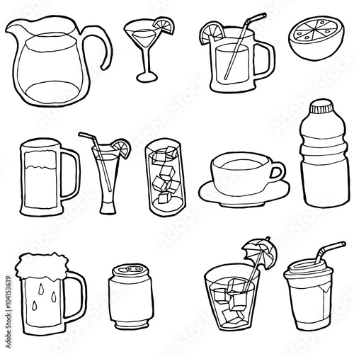 vector set of beverage