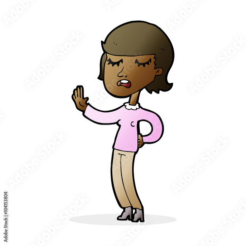 cartoon woman ignoring