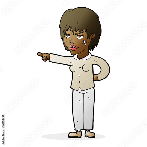 cartoon woman pointing