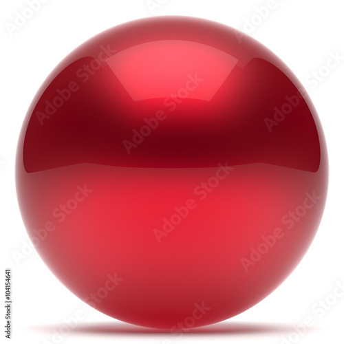 Sphere ball geometric shape button round basic circle solid figure simple minimalistic element single red drop shiny glossy sparkling object blank balloon atom icon. 3d render isolated