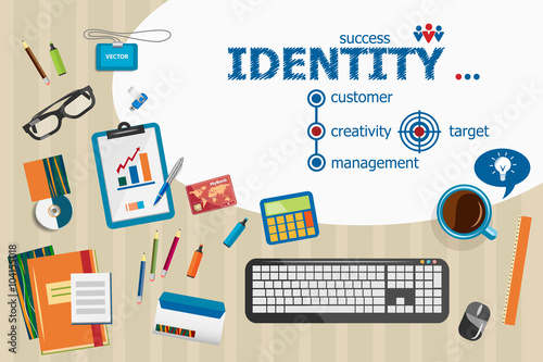 Identity and flat design illustration concepts for business anal