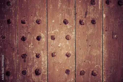 Close up of ancient wooden door