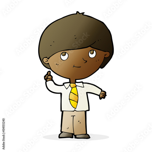 cartoon boy with idea