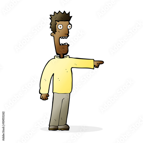cartoon terrified man
