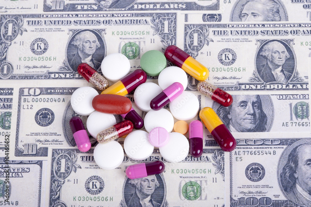 Pills and money. Health care concept Pills and money. Health care concept