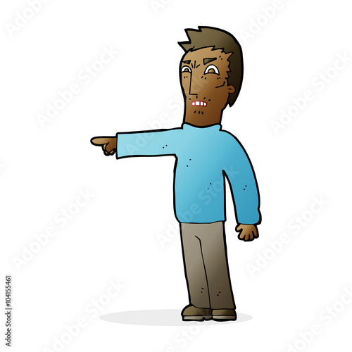 cartoon angry man pointing