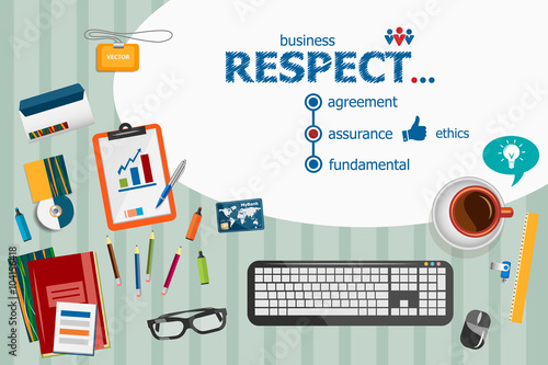 Respect and flat design illustration concepts for business analy