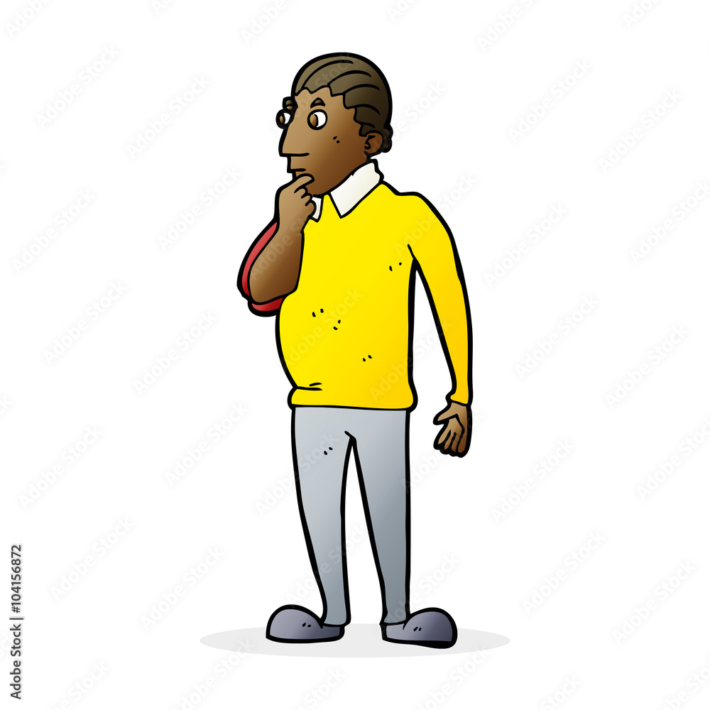 Obraz premium cartoon curious man