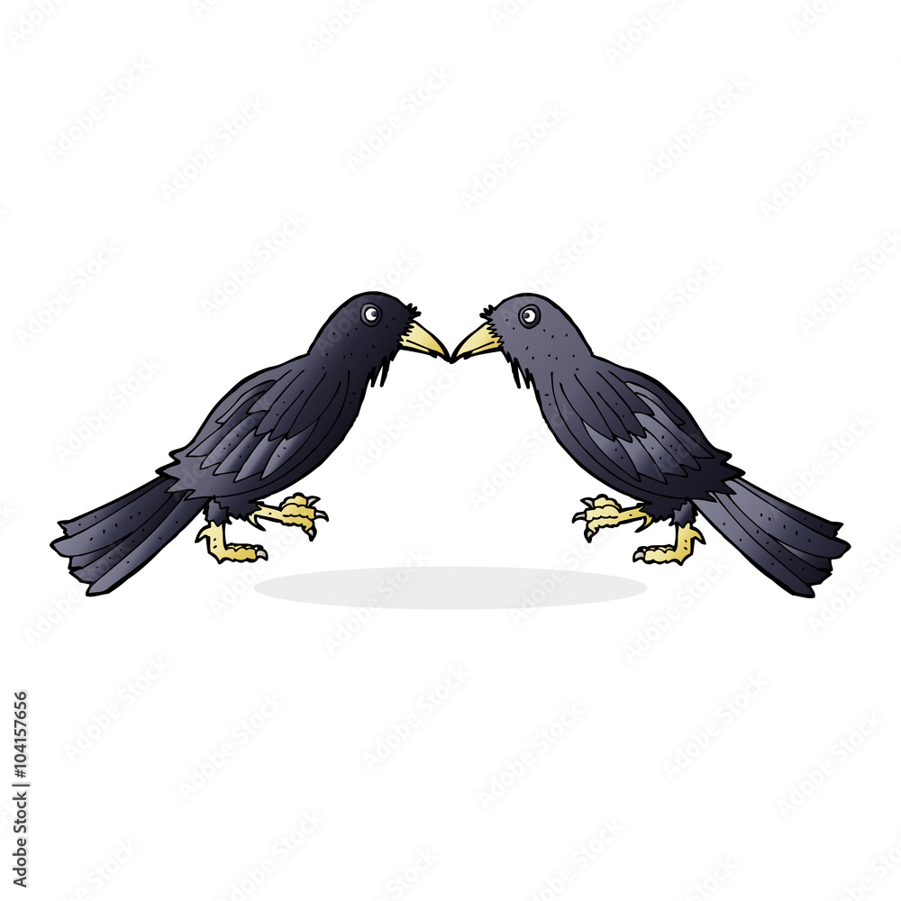 Obraz premium cartoon crows