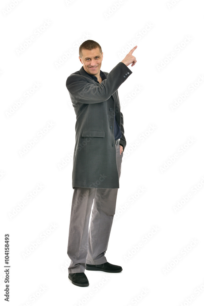 pointing on white background pointing on white background