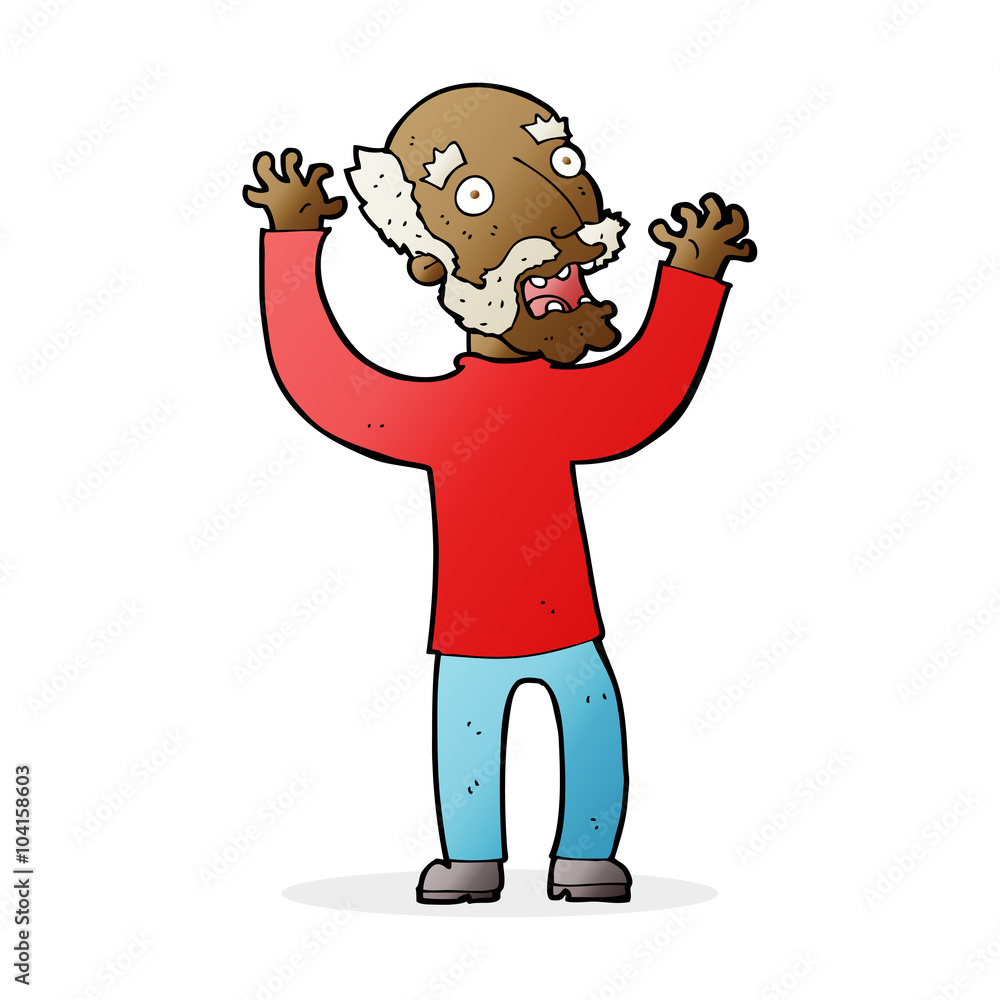 cartoon terrified old man cartoon terrified old man
