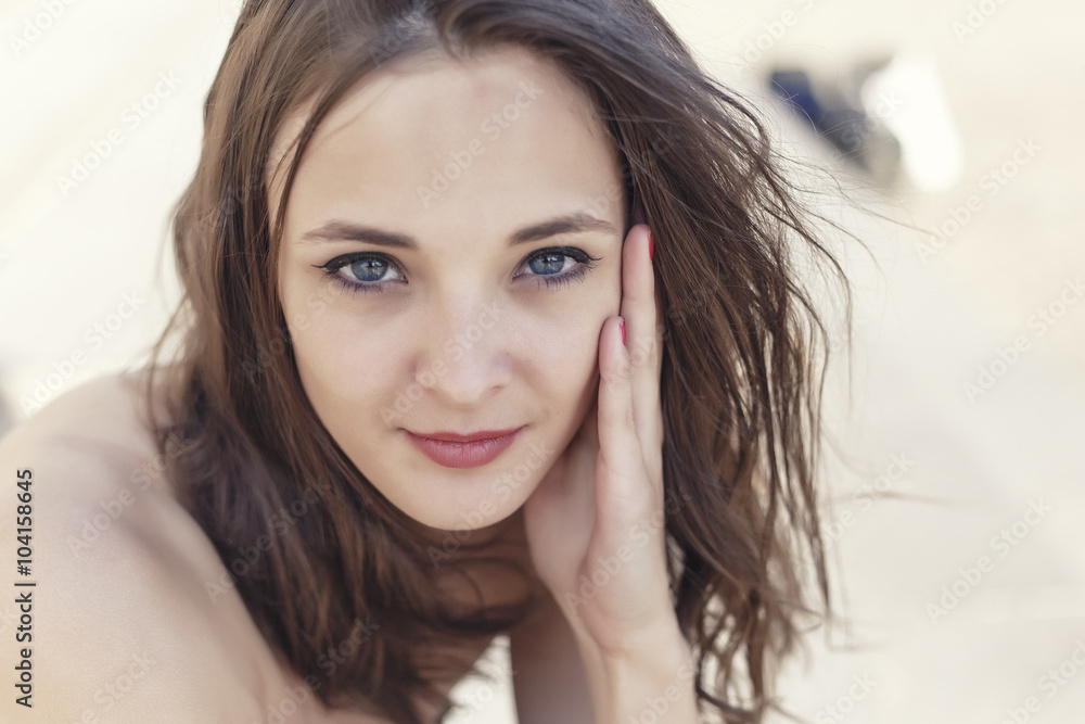 Sensual girl in the dress outdoor portrait Sensual girl in the dress outdoor portrait