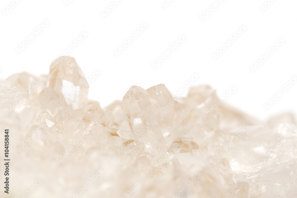 cluster of small quartz crystals - obrazy, fototapety, plakaty 
