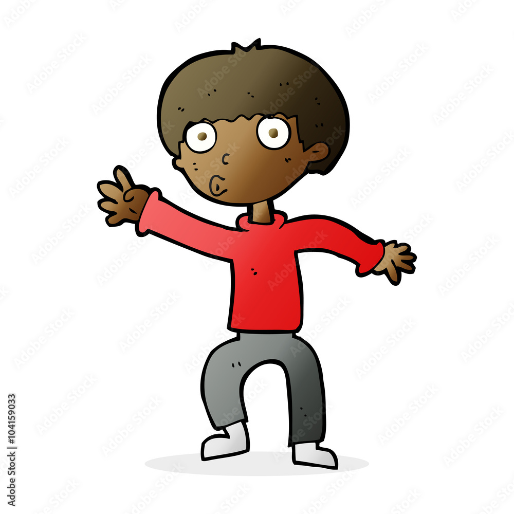 cartoon boy waving warning cartoon boy waving warning