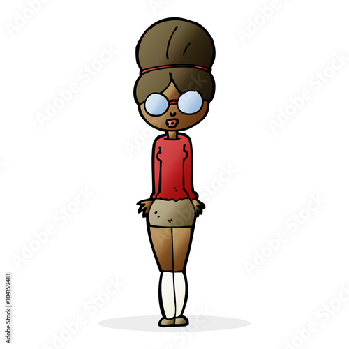 cartoon librarian woman