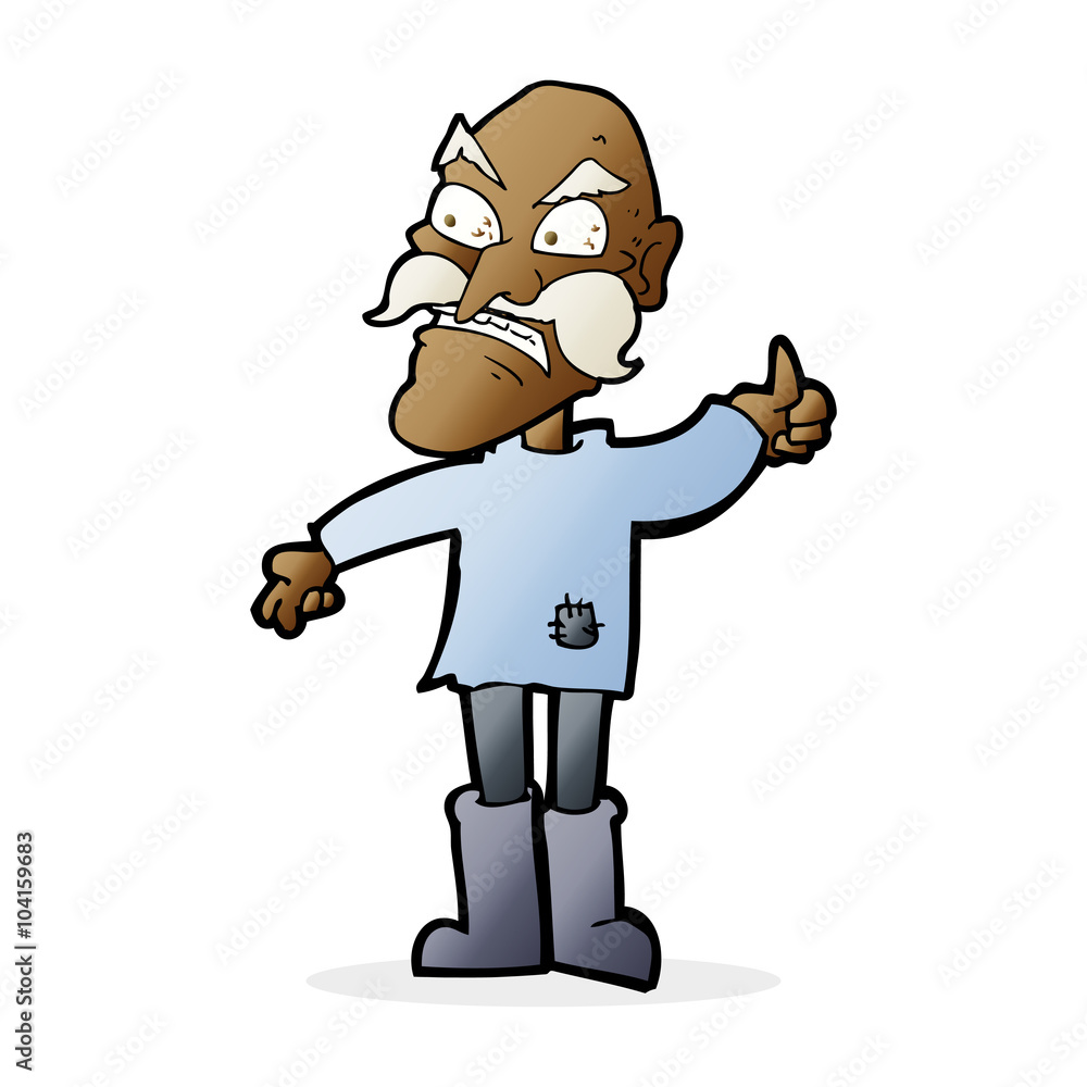 cartoon angry old man in patched clothing cartoon angry old man in patched clothing