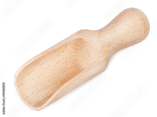 wooden scoop isolated on white
