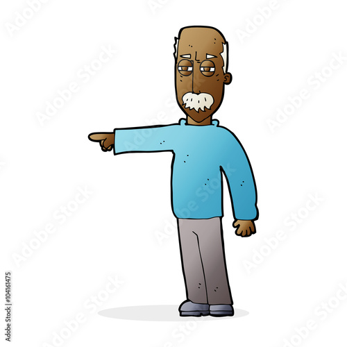 cartoon old man gesturing Get Out!