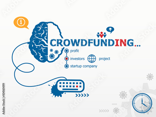 Crowdfunding design illustration concepts for business
