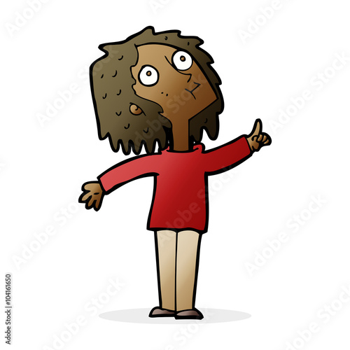 cartoon curious woman