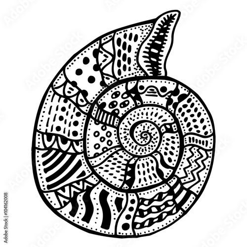 Zentangle stylized shell