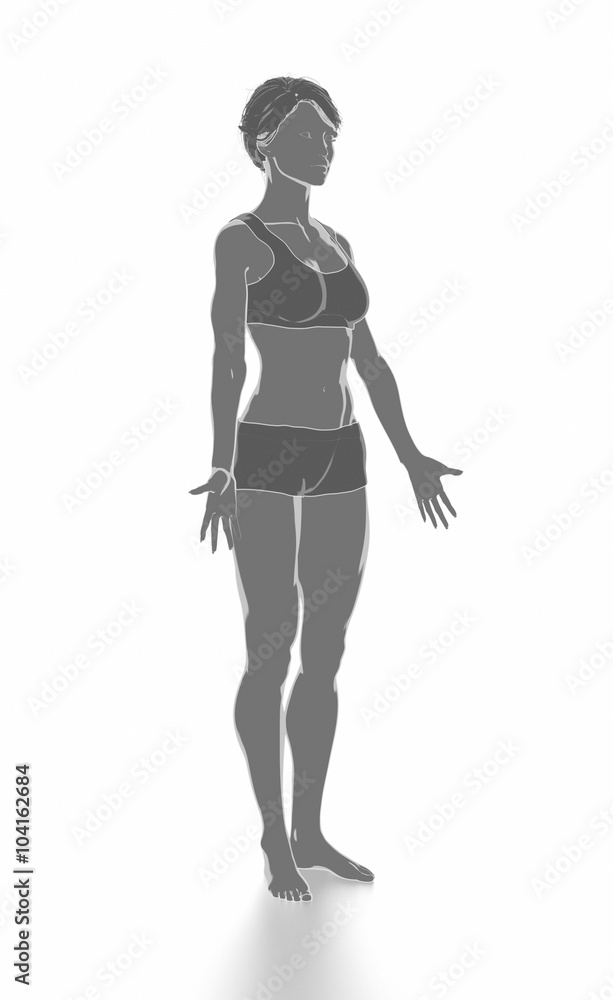 Fitness woman stretching on white isolated - warm up concept Fitness woman stretching on white isolated - warm up concept