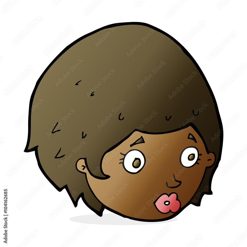 Obraz premium cartoon girl with concerned expression