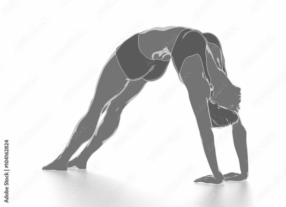 Fitness woman stretching on white isolated - yoga concept Fitness woman stretching on white isolated - yoga concept
