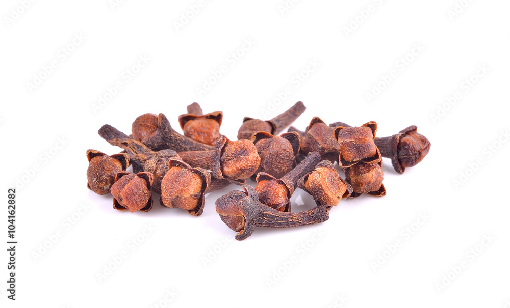 Spice cloves on white background Spice cloves on white background