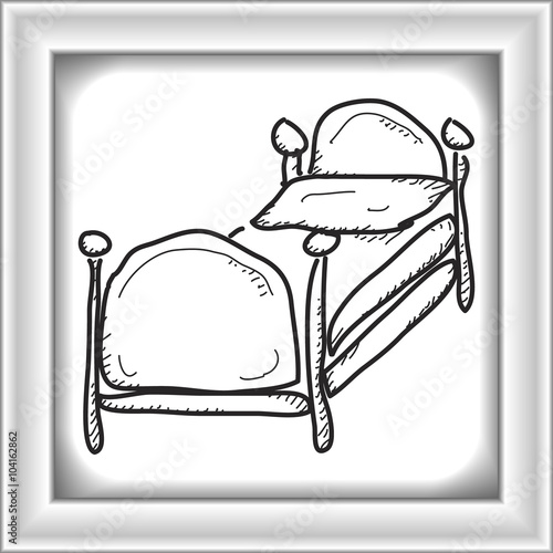 Simple doodle of a bed