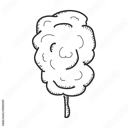 Simple doodle of a stick of candy floss