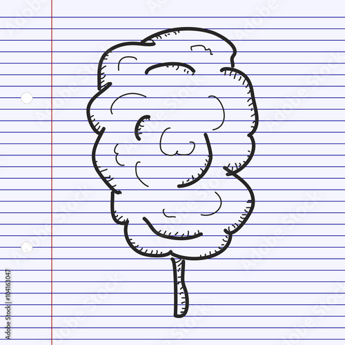 Simple doodle of a stick of candy floss