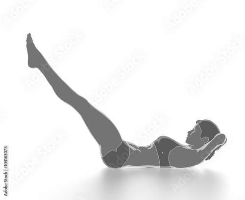 Fitness and stretching on white isolated - warm up concept