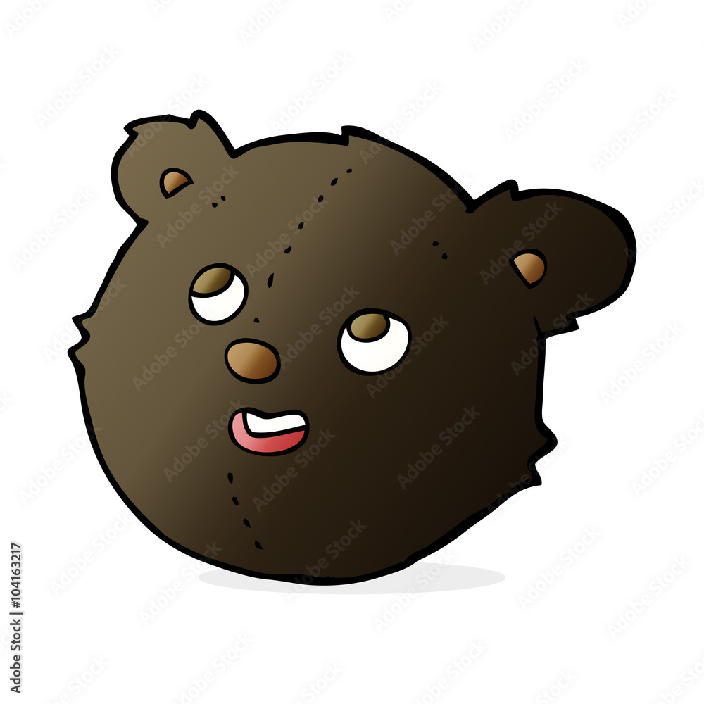 cartoon black bear face cartoon black bear face