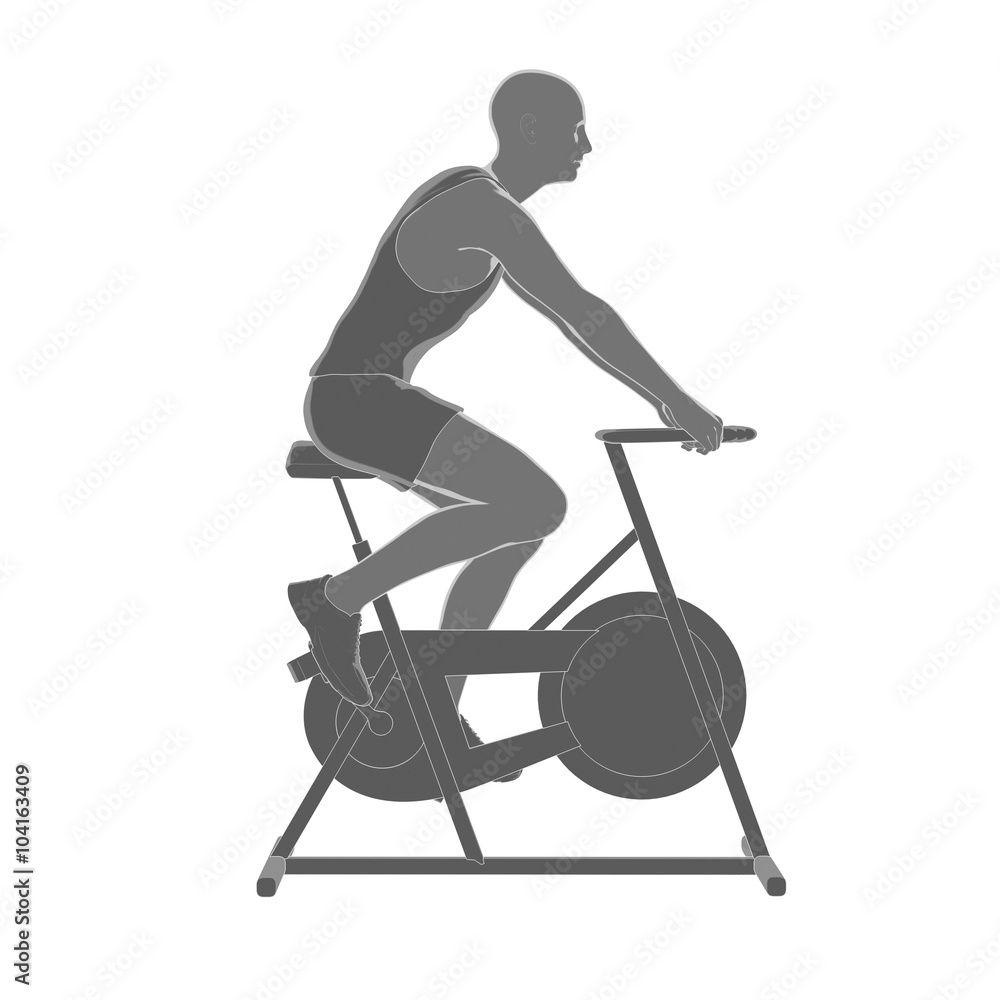 Work out and fitness concept - bike warm up Work out and fitness concept - bike warm up